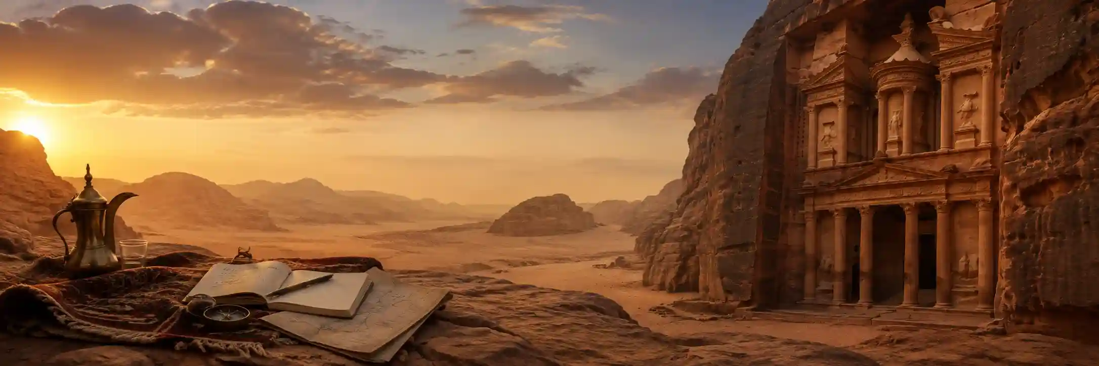 Il Tesoro di Petra al tramonto